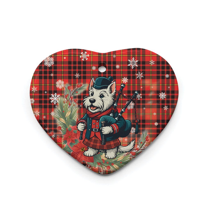 Scottish MacIan Clan Tartan Ceramic Ornament Cute Scottish Terrier Dog Heart Style Tartan Plaid