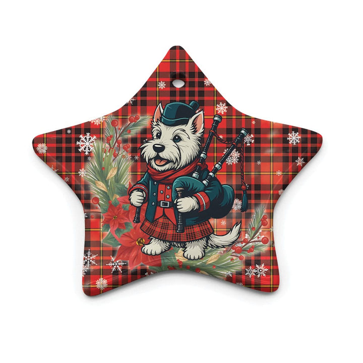 Scottish MacIan Clan Tartan Ceramic Ornament Cute Scottish Terrier Dog Star Style Tartan Plaid