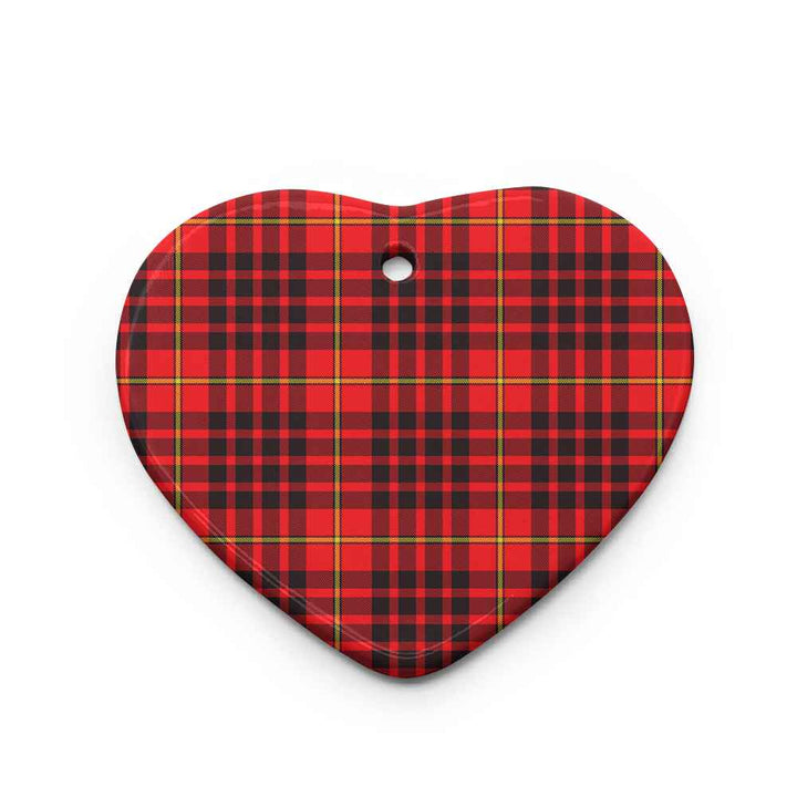 Scottish MacIan Clan Tartan Ceramic Ornament Heart Shape Tartan Plaid