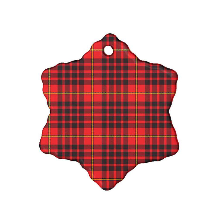 Scottish MacIan Clan Tartan Ceramic Ornament Snow Flake Shape Tartan Plaid