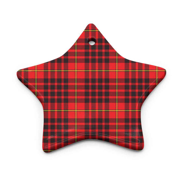 Scottish MacIan Clan Tartan Ceramic Ornament Star Shape Tartan Plaid
