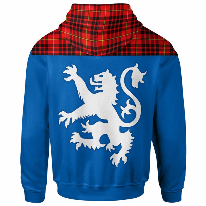 Scottish MacIan Clan Tartan Hoodie - Lion Rampant of Scotland With Flag back Side Tartan Plaid