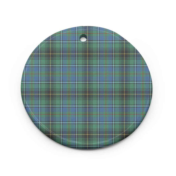 Scottish MacInnes Ancient Clan Tartan Ceramic Ornament Circle Shape Tartan Plaid
