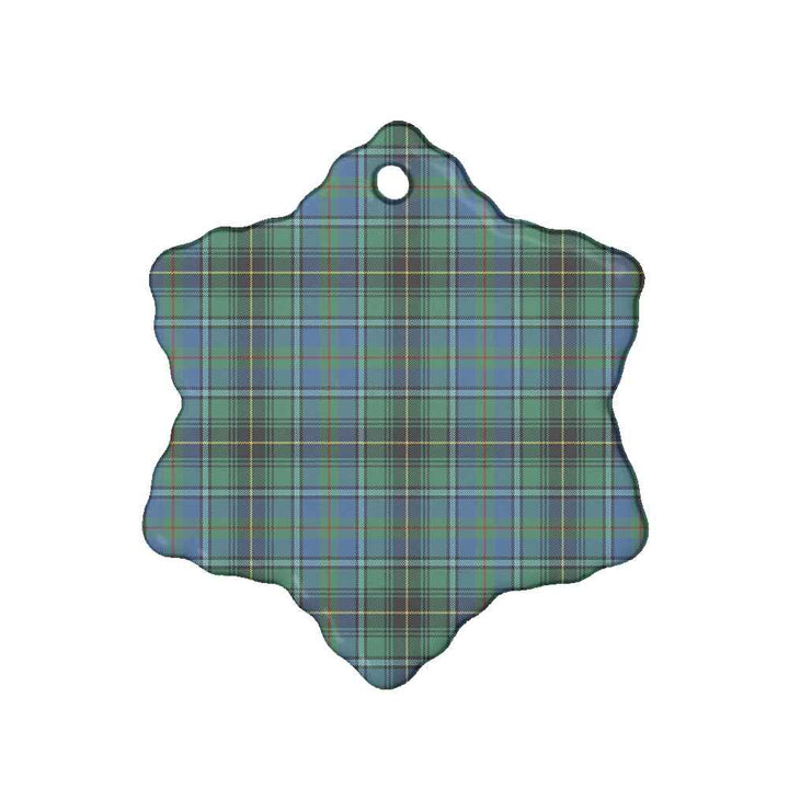 Scottish MacInnes Ancient Clan Tartan Ceramic Ornament Snow Flake Shape Tartan Plaid