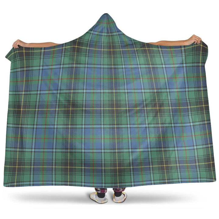 Scottish MacInnes Ancient Clan Tartan Hooded Blanket Tartan Plaid 1