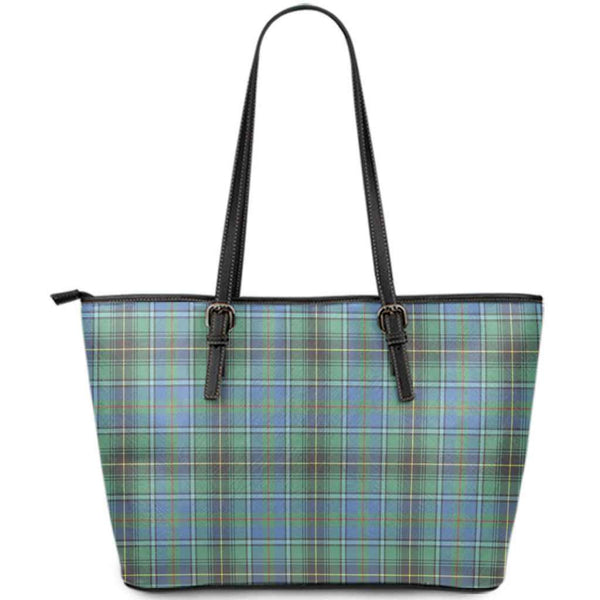 Scottish MacInnes Ancient Clan Tartan Leather Tote Tartan Plaid