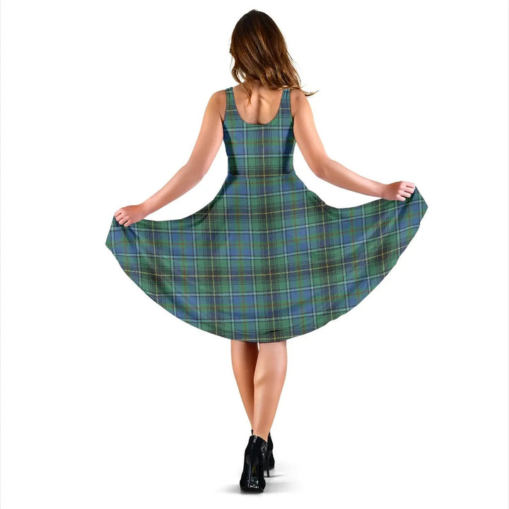 Scottish MacInnes Ancient Clan Tartan Women Midi Dress