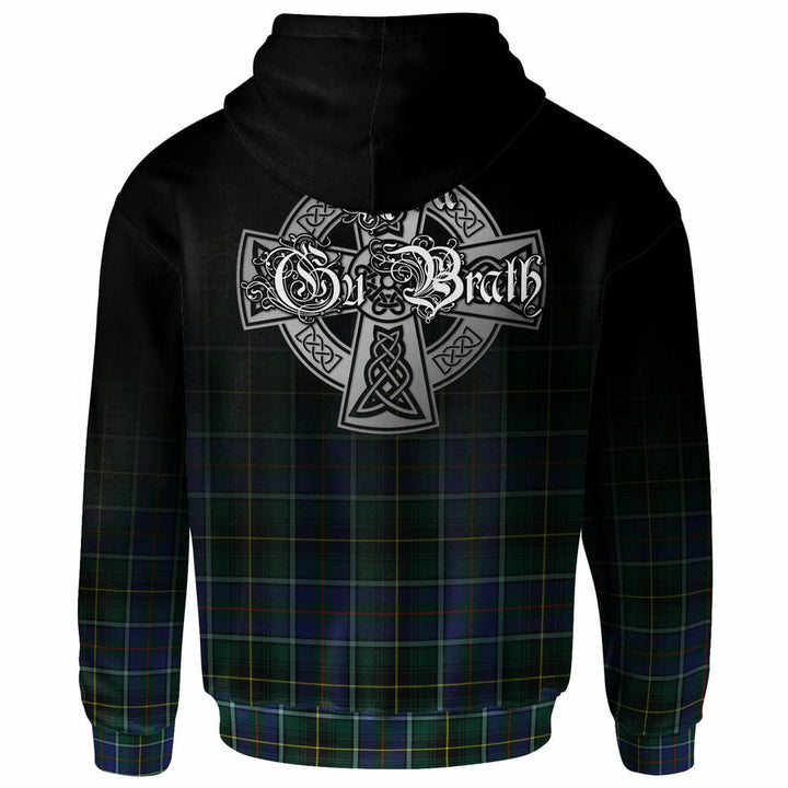 Scottish MacInnes Clan Crest Tartan Hoodie - Alba Gu Brath Family Crest Celtic Inspired Back Side Tartan Plaid
