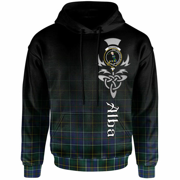 Scottish MacInnes Clan Crest Tartan Hoodie - Alba Gu Brath Family Crest Celtic Inspired Front Side Tartan Plaid