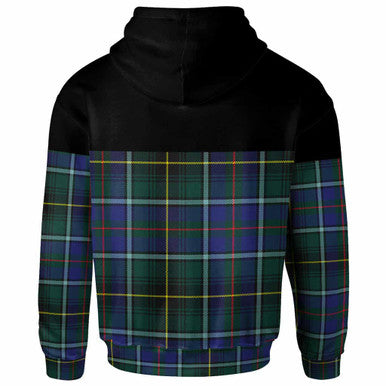 Scottish MacInnes Clan Crest Tartan Hoodie - Horizontal Style Back Side Tartan Plaid