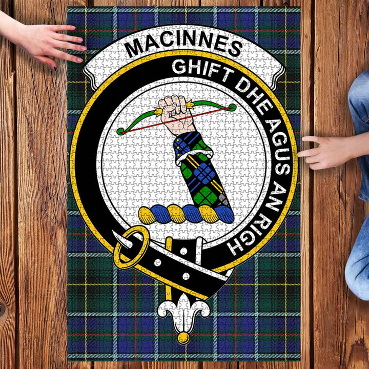 Scottish MacInnes Clan Crest Tartan Jigsaw Puzzle 3