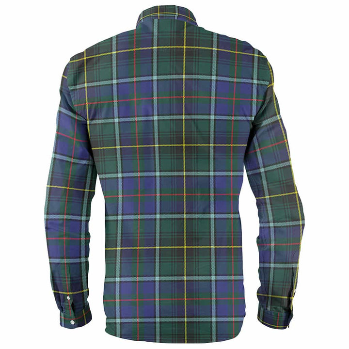 Scottish MacInnes Clan Crest Tartan Long Sleeve Shirt Back Side Tartan Plaid