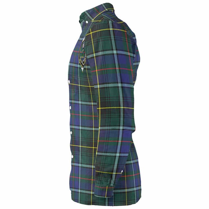 Scottish MacInnes Clan Crest Tartan Long Sleeve Shirt Tartan Plaid