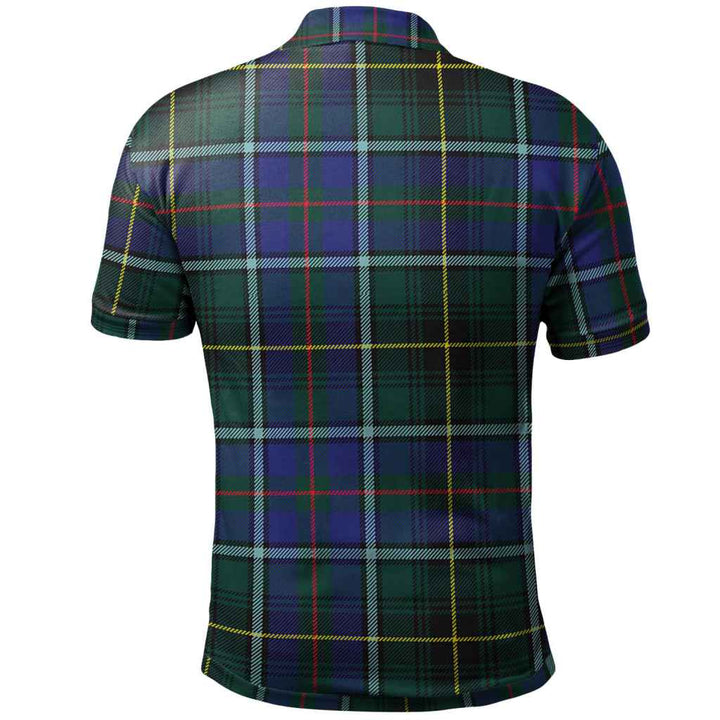 Scottish MacInnes Clan Crest Tartan Polo Shirt Back Side Tartan Plaid