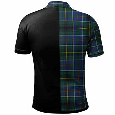 Scottish MacInnes Clan Crest Tartan Polo Shirt - Half in Me Back Side Tartan Plaid