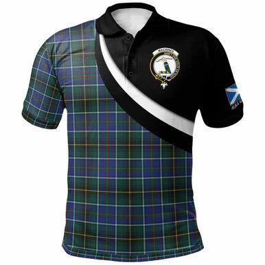 Scottish MacInnes Clan Crest Tartan Polo Shirt - Scotland Forever Style Front Side Tartan Plaid
