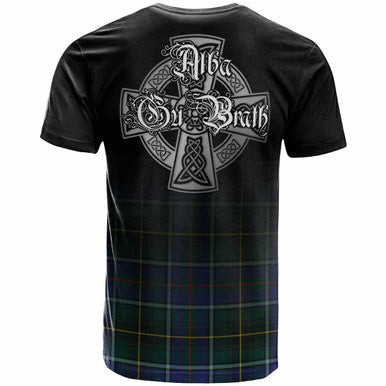 Scottish MacInnes Clan Crest Tartan T-Shirt - Alba Gu Brath Family Crest Celtic Inspired Back Side Tartan Plaid