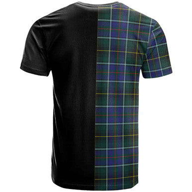 Scottish MacInnes Clan Crest Tartan T-Shirt Half in Me Back Side Tartan Plaid