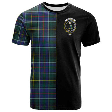 Scottish MacInnes Clan Crest Tartan T-Shirt Half in Me Front Side Tartan Plaid