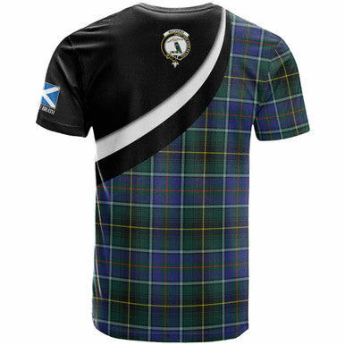 Scottish MacInnes Clan Crest Tartan T-Shirt - Scotland Forever Style Back Side Tartan Plaid