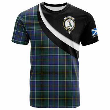 Scottish MacInnes Clan Crest Tartan T-Shirt - Scotland Forever Style Front Side Tartan Plaid