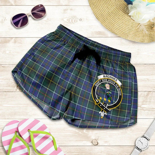 Scottish MacInnes Modern Clan Crest Tartan Women Shorts