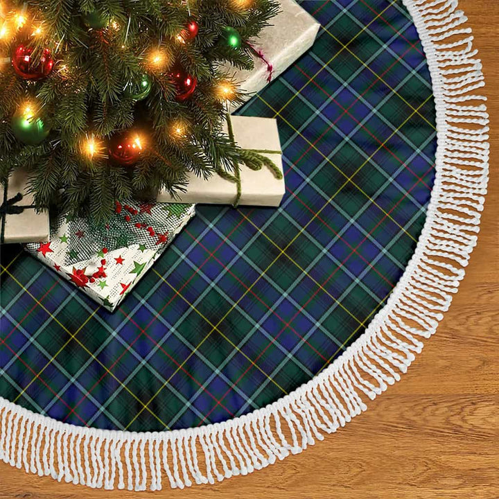 Scottish MacInnes Modern Clan Tartan Christmas Tree Skirt Tassels 2 Tartan Plaid