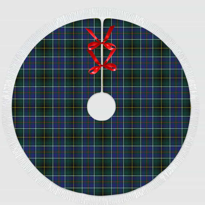 Scottish MacInnes Modern Clan Tartan Christmas Tree Skirt Tassels 1 Tartan Plaid