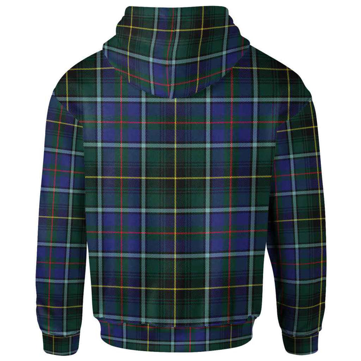 Scottish MacInnes Modern Clan Tartan Hoodie Back Side Tartan Plaid