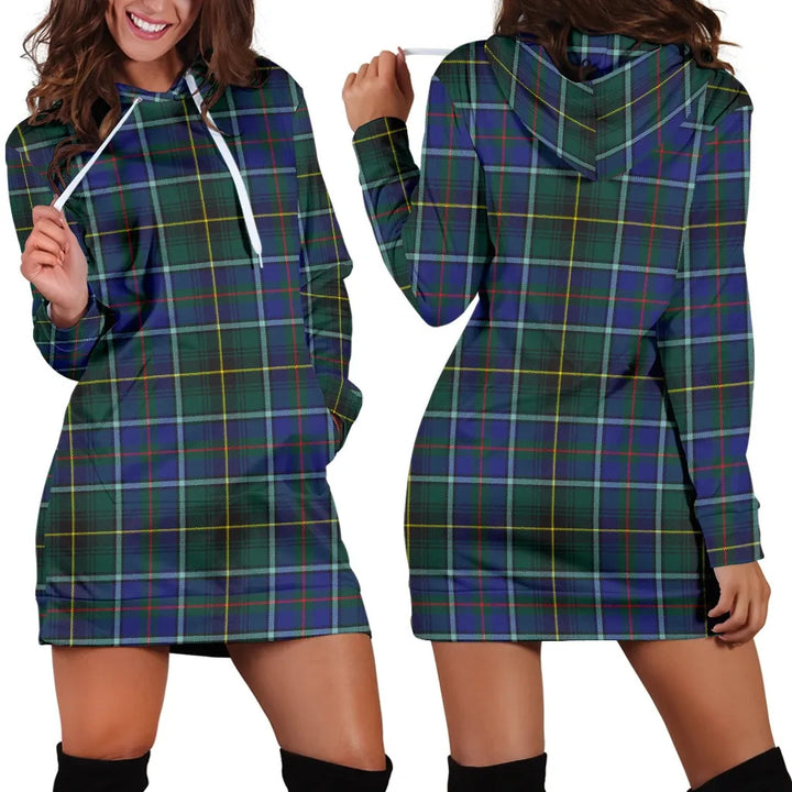 Scottish MacInnes Modern Clan Tartan Hoodie Dress