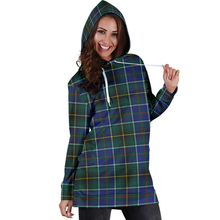 Scottish MacInnes Modern Clan Tartan Hoodie Dress