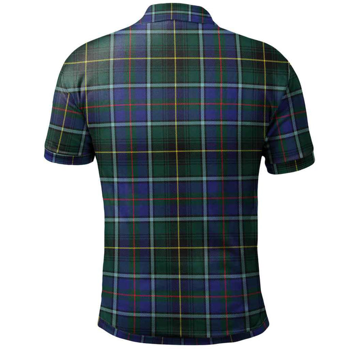 Scottish MacInnes Modern Clan Tartan Polo Shirt Back Side Tartan Plaid
