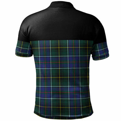 Scottish MacInnes Modern Clan Tartan Polo Shirt - Horizontal Style Back Side Tartan Plaid