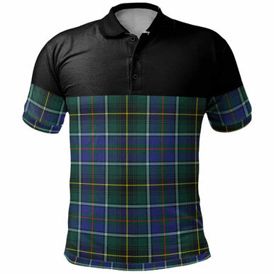 Scottish MacInnes Modern Clan Tartan Polo Shirt - Horizontal Style Front Side Tartan Plaid