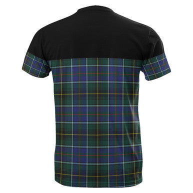 Scottish MacInnes Modern Clan Tartan T-Shirt Horizontal Style Back Side Tartan Plaid