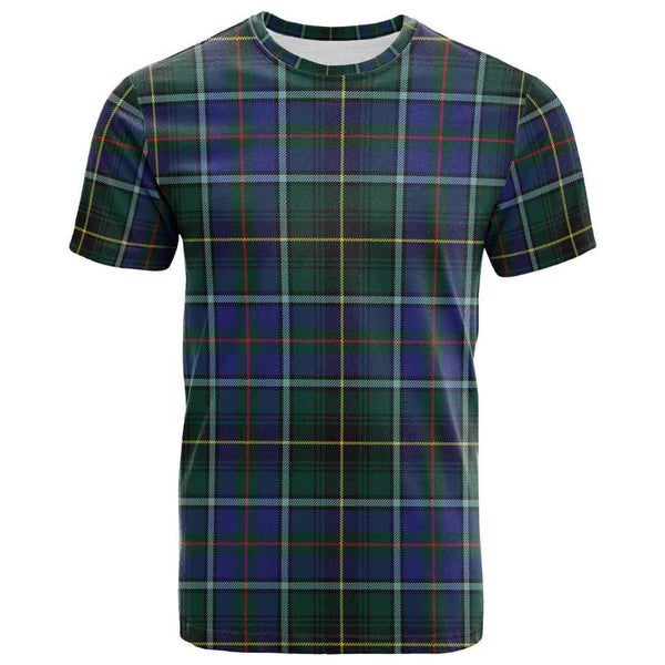 Scottish MacInnes Modern Clan Tartan T-Shirt Front Side Tartan Plaid