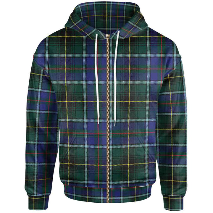 Scottish MacInnes Modern Clan Tartan Hoodie Zip Tartan Plaid