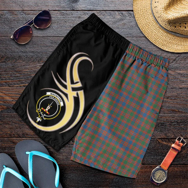 Scottish MacIntyre Ancient Clan Crest Tartan Believe in Me Men's Shorts