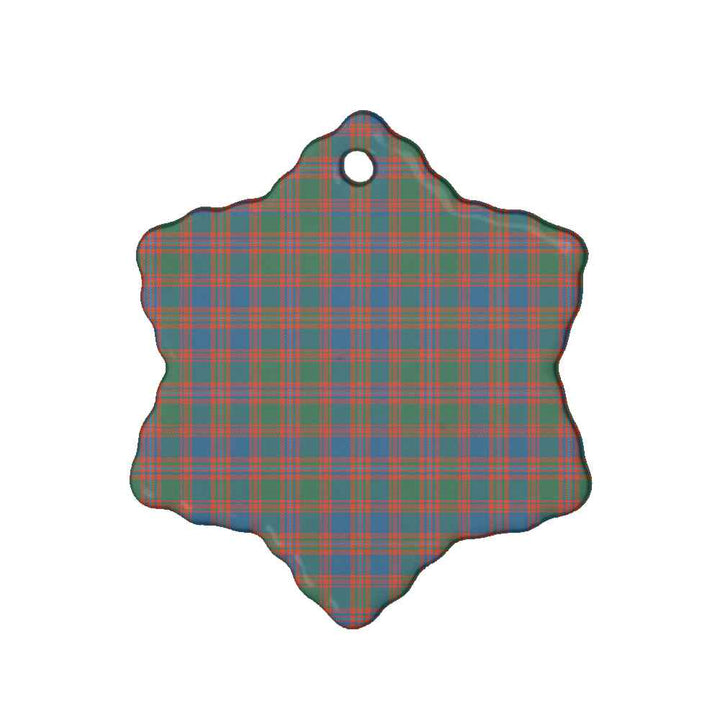 Scottish MacIntyre Ancient Clan Tartan Ceramic Ornament Snow Flake Shape Tartan Plaid