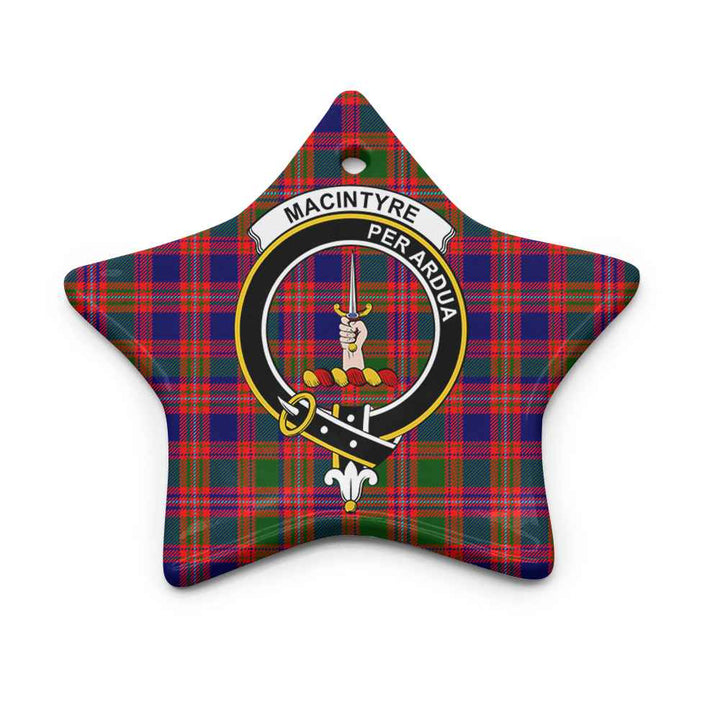 Scottish MacIntyre Clan Crest Tartan Ceramic Ornament Star Shape Tartan Plaid