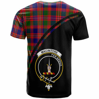 Scottish MacIntyre Clan Crest Tartan Curve T-Shirt Back Side Tartan Plaid