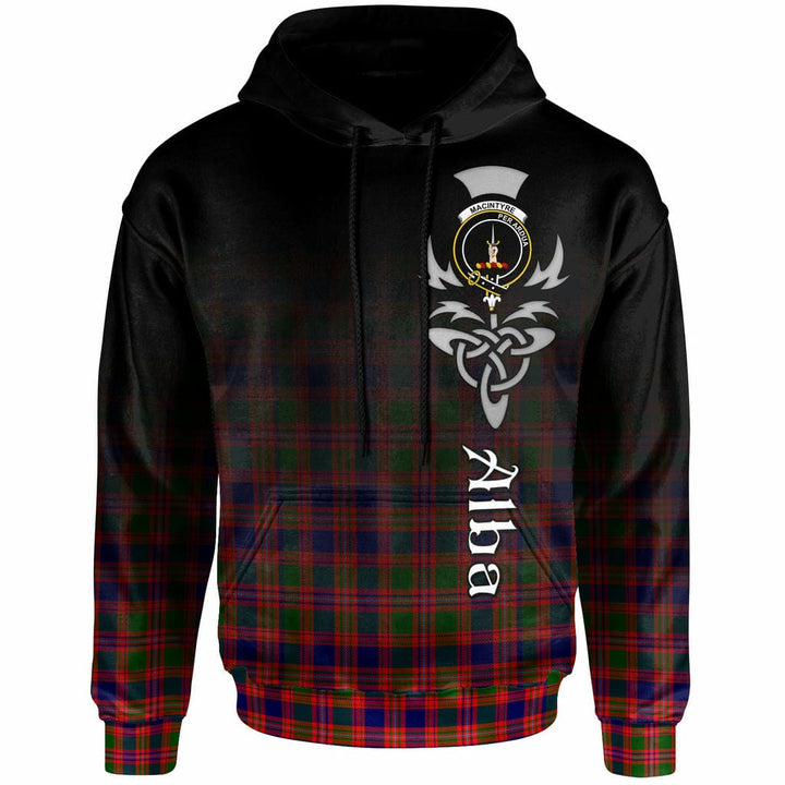 Scottish MacIntyre Clan Crest Tartan Hoodie - Alba Gu Brath Family Crest Celtic Inspired Front Side Tartan Plaid