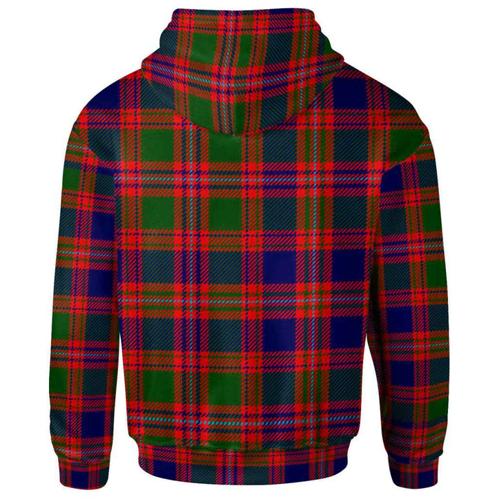 Scottish MacIntyre Clan Crest Tartan Hoodie Back Side Tartan Plaid