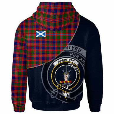 Scottish MacIntyre Clan Crest Tartan Hoodie - Bend Style Back Side Tartan Plaid