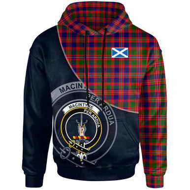 Scottish MacIntyre Clan Crest Tartan Hoodie - Bend Style Front Side Tartan Plaid
