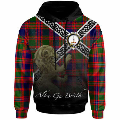 Scottish MacIntyre Clan Crest Tartan Hoodie - Scotland Lion Front Side Tartan Plaid