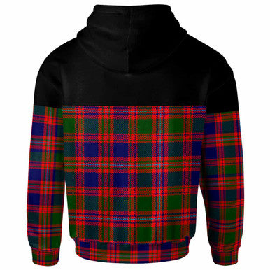 Scottish MacIntyre Clan Crest Tartan Hoodie - Horizontal Style Back Side Tartan Plaid