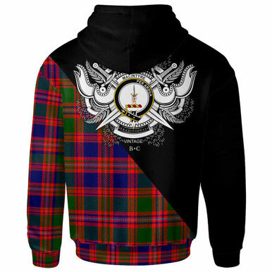 Scottish MacIntyre Clan Crest Tartan Hoodie - Military Logo Back Side Tartan Plaid