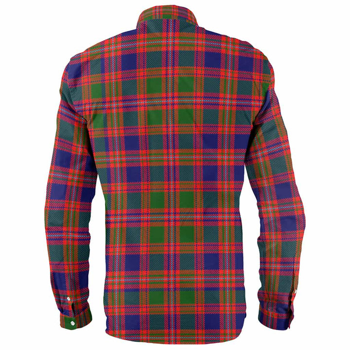 Scottish MacIntyre Clan Crest Tartan Long Sleeve Shirt Back Side Tartan Plaid