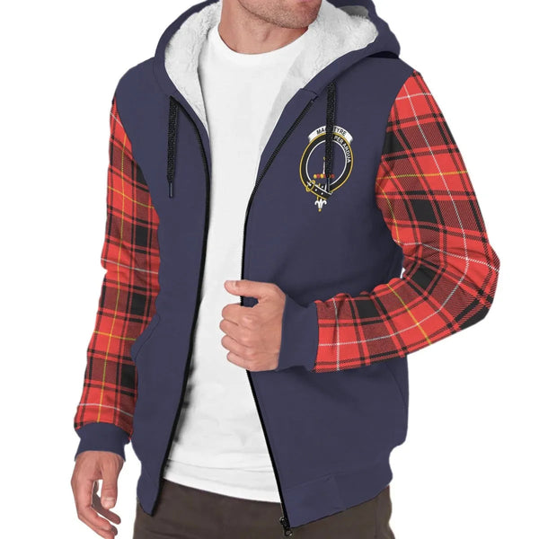 Scottish MacIntyre Clan Crest Tartan Plaid Sleeve Sherpa Hoodie